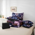 thumbnail image 6 of Manfei Vintage Flowers 7-Piece Twin Bedding Sets,Retro Rustic Floral Bedding Comforter Set,Purple Black Sheet Sets For Men Women,Luxury Bedroom Decor Reversible, 6 of 8
