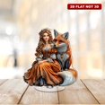 thumbnail image 4 of Rotating acrylic ornament featuring a stunning princess on a majestic fox in vibrant Bohemian style with vivid colors and intricate details, 4 of 8