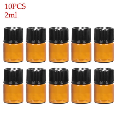 Orifice Make Up Tool Cosmetic Containers Reducer & Cap Storage Essential Oil Bottle Glass Vials Refillable Bottles Sample Jar 10PCS 2ML