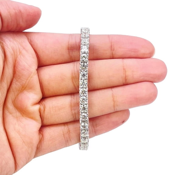 12Ct Round Cut White Lab Created Diamond Women's Tennis Bracelet 14k White Gold Plated 4MM/7 inch