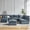 Blue, variant on Tina's Home 127" Oversized Modular U-Shaped Sectional Sofa, 6-Seat Convertible Couch with Storage Ottoman, Double Chaise Lounge for Living Room Beige