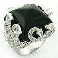 thumbnail image 1 of Bague en Laiton Rhodié avec Onyx Synthétique en Jet pour Femmes Style Pierre Jet LOA684 Taille 8, 1 of 1