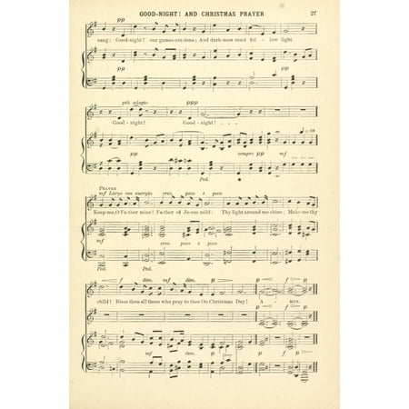Good Night & Christmas Prayer 2 Foster Myles Birket (1851-1922) Christmas Carols & Hymns 1910 Stretched Canvas -  (24 x 36)