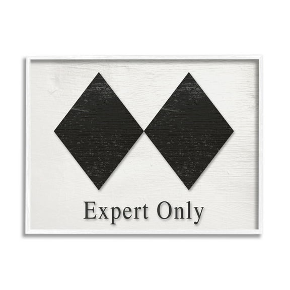 Stupell Industries Double Black Diamond Ski Sport Symbol Experts Only, 30 x 24, Design by Daphne Polselli