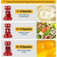 thumbnail image 6 of SPECSTAR 4.75 Quart Stand Mixer, 8 Speed Kitchen Electric Food Mixer, Household Stand Mixer for Baking, Cake, Bread with Beater, Dough Hook, Wire Whip and Egg Separator, Red, 6 of 9