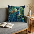thumbnail image 2 of Fasiaou 2D Peacock Embroidered-Style Cushion Cover with Vintage Three-Dimensional Print for Sofa and Home Decorative Pillow,D, 2 of 6