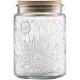 thumbnail image 1 of Frasco Vidrio Tapa Bambú Sellado Hermético Almacenamiento Cocina Girasol Decorativo 700ml Café Azúcar, 1 of 5