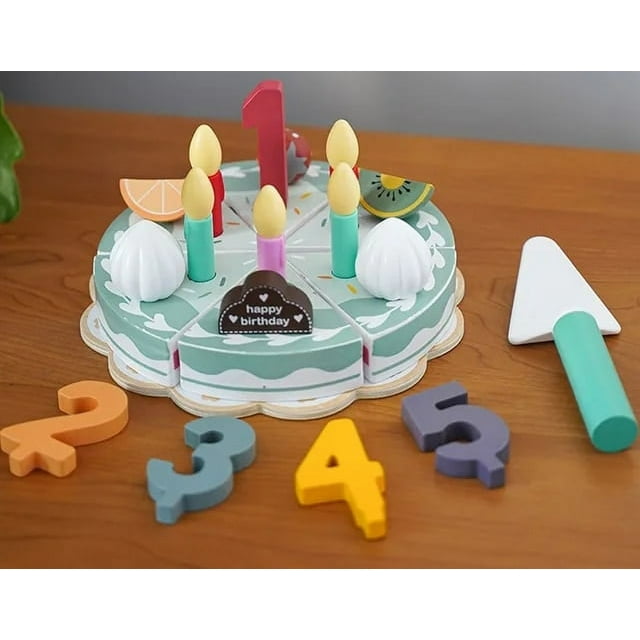 Wooden Simulation Dessert Rack Afternoon Tea Set Toy Pretend Play Food Learning Role Play Game Early Educational Puzzle Toys