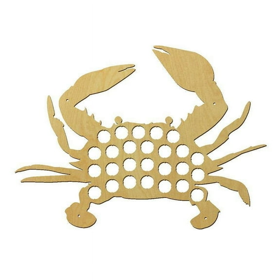 Torched Crab Beer Cap Holder Wall Mount Display Decor 24"x19"x0.25" Brown