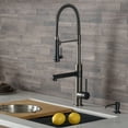 thumbnail image 1 of Kraus KPF-1603MBSB-DP03SB Artek Pro 2-Function Commercial Style Pre-Rinse Kitchen Faucet with Pot Filler and Deck Plate, Matte Black/Black Stainless Steel, 1 of 1