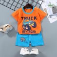 thumbnail image 2 of TOWED22 Toddler Loungewear Outfits 2 Piece Pajamas Set Short Sleeve Crew Neck Lightweight Tee and Elastic Shorts Outfits(Orange,5-6 Y), 2 of 4