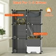 thumbnail image 4 of Moclever 3 Tier Cat Playpen Cage, Detachable Metal Wire Indoor Cat Kennel with Litter Box Hammock Ladder for 1-2 Kittens, 28x14x42", 4 of 15