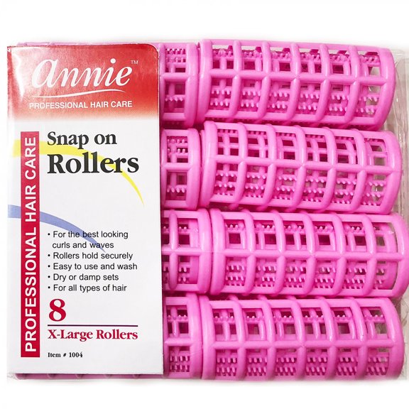 Annie Snap On Magnetic Rollers, X-Large Pink, 8/PK