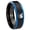 Black And Blue Step Edge, variant on Kangaroo Concave Black Tungsten Men Ring 10MM
