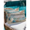 thumbnail image 3 of Outdoor Pillows Waterproof Set of 2, Teal Brown Beach Coastal Patio Throw Pillows for Couch Bed Sofa with Insert, Summer Nautical Coral Shell Botanical Vintage Decorative Travel Pillow Set 12x20 Inch, 3 of 8