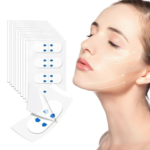 HYG Face Lift Tape 60 Pcs Face Lift Tape Invisible Face Tape Lifting Instant Neck Lift Tape Waterproof Makeup Facial Tightening Strips for Double Chin, Wrinkles, Saggy Skin Lifting