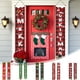 thumbnail image 1 of Cortina de puerta de pareado navideño - Cubierta de puerta de poliéster en pack de 2 con agujeros colgantes, decoración navideña roja y verde de 30x180 cm para festividades y fiestas de primavera, 1 of 6