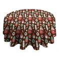 thumbnail image 4 of Brown Christmas Dessert Pattern Round Tablecloth 60"x60",Wrinkle Wipeable Table Cloth for Kitchen Dining Room Picnic Patio Party, 4 of 6
