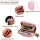 thumbnail image 3 of Cartera de mujer linda con corazón bordado (rosa claro) con dije de estrella Cartera de cuero de PU con ranuras para tarjetas y compartimentos Tarjetero para mujer Cartera de color sólido con cremall, 3 of 5
