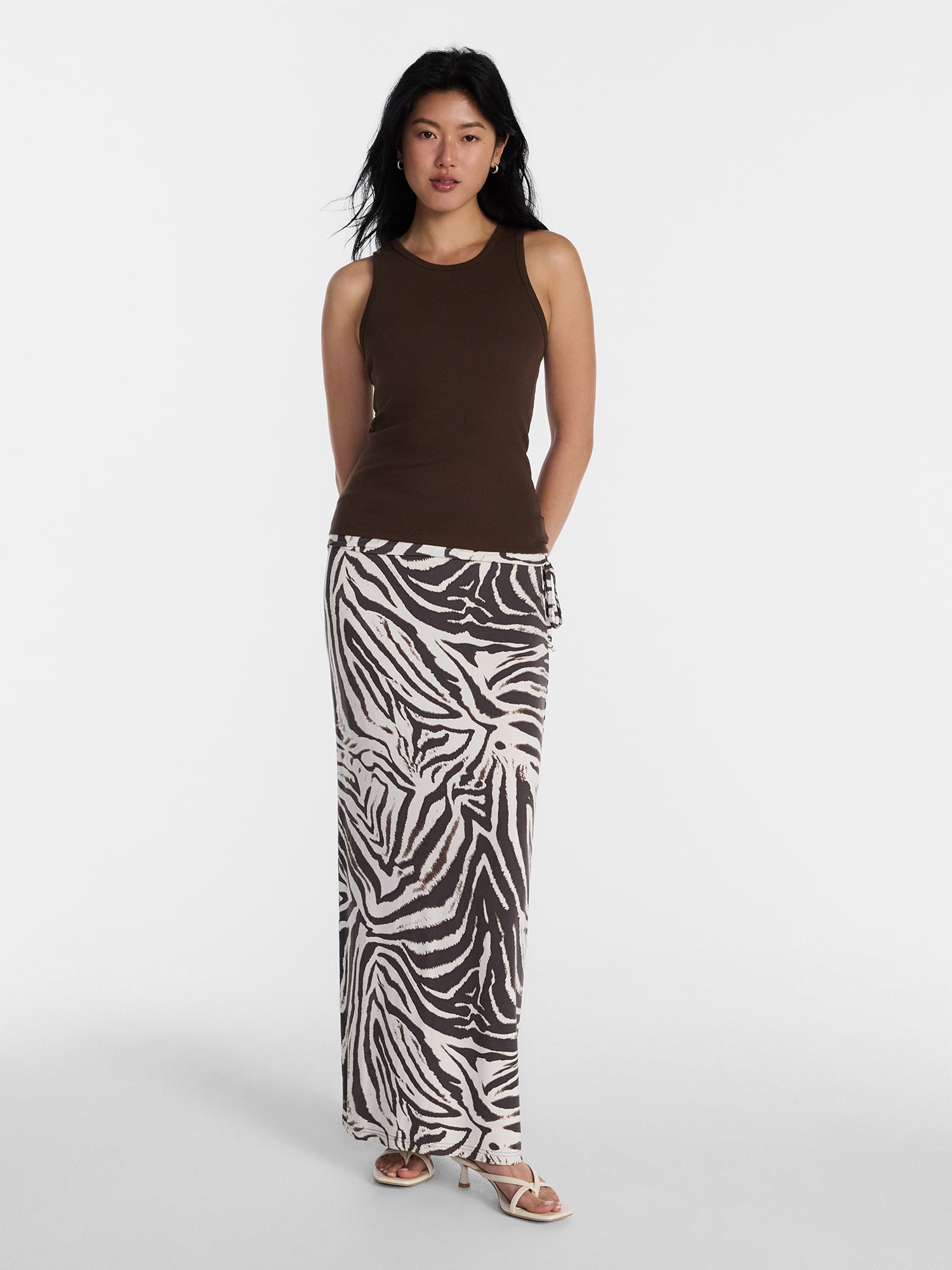 No Boundaries Ribbed High Neck Tank Top, Women's XXS-XXL