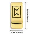 thumbnail image 2 of Stainless Steel Elder Futhark Perdhro Rune Classic Slim Money Clip Credit Card Holder, 2 of 2