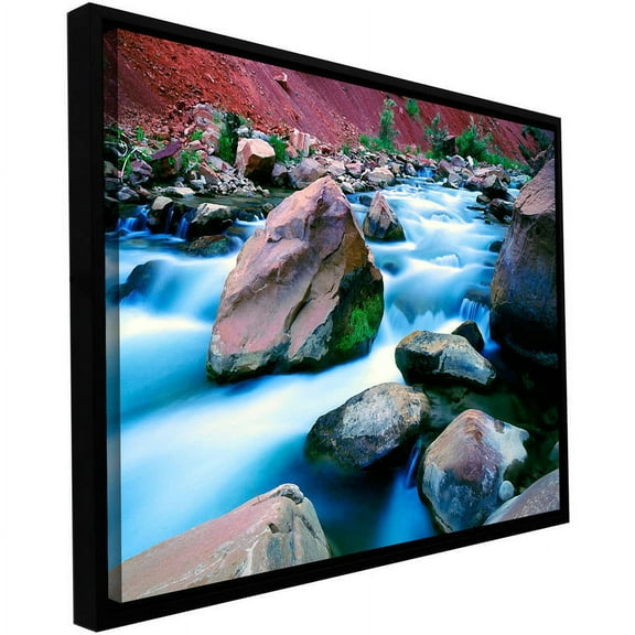 ArtWall Dean Uhlinger "Virgin River Dusk Zion" Floater Framed Gallery-Wrapped Canvas