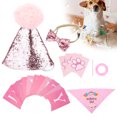 thumbnail image 4 of Juego de Gorro de Cumpleaños para Perros Bufanda de Cumpleaños para Perros Juego de Pajarita Ajustable Suave Cómodo Flexible Suministros para Disfraces de Cumpleaños ANGGREK Otros, 4 of 8