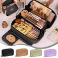 thumbnail image 1 of Estuche de gran capacidad para colegio y oficina - Bolsa de almacenamiento con cremallera y múltiples bolsillos para bolígrafos, rotuladores, papelería y herramientas pequeñas, 1 of 6