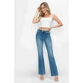 thumbnail image 2 of Womens Mid Rise Bootcut Jeans with Gentle Stretch Denim Blue Wash Vintage Fade for Everyday Casualwear Flattering Fit, 2 of 16