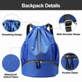 thumbnail image 5 of Hoedia Mochila deportiva con cordón – Bolsa de gimnasio para natación con cordón con compartimento para zapatos y bolsillo a prueba de humedad para mujeres y hombres, 5 of 5