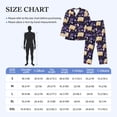 thumbnail image 4 of Salouo Lavender Flowers Print Button-Front Long Sleeve Pajama Set for Men, Soft 2Pjs Men's Long Sleeve Sleepwear-Medium, 4 of 7