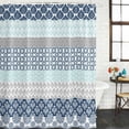 thumbnail image 3 of Boho Blue Aqua Waterproof Fabric Shower Curtain,Geometric Stripes Tribal Bohemia Retro Waterproof Fabric Shower Curtain for Bathroom Curtains Bathtubs Shower Curtains with 12 Hooks Extra Long 72x96, 3 of 8