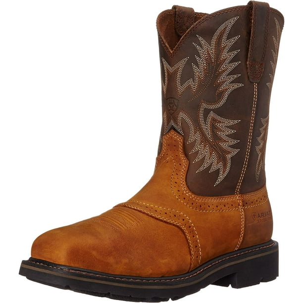 Cowboy style steel 2024 toe work boots