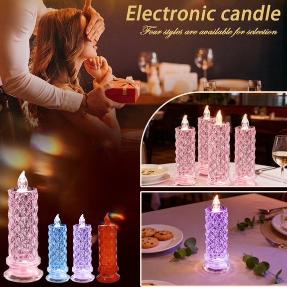 YujiCraft 1-Pack Flameless LED Candles Battery Operated Flickering Candles for Wedding Christmas Home Decor,Blue