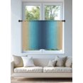thumbnail image 4 of Sheer Curtains 45 Inch Length, Blue Teal Yellow Ombre Semi Sheer Curtains Light Filtering Window Treatment, Farmhouse Modern Gradient Art Privacy Voile Drapes for Living Room Bedroom 52x45 Inch, 4 of 7