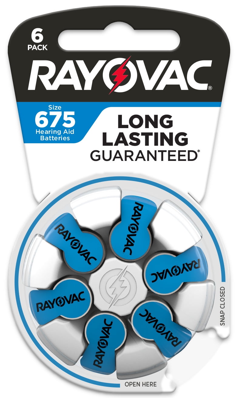 Rayovac Size 675 Hearing Aid Batteries (6 Pack), 675 Batteries