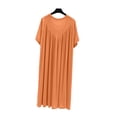 thumbnail image 4 of Nightgown For Women Short Sleeve Ruched Maxi Sleep Dress for Home Lounge Weekend Morning Evening Routine Relaxed Daily Wear Casual Comfort Style Summer, 4 of 7