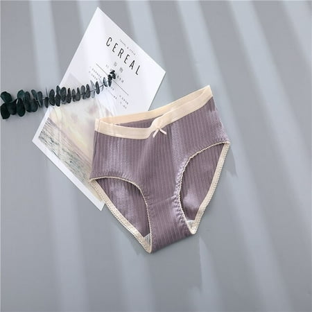 

QWZNDZGRCute Jacquard Weave Women Panties Bow Mid Rise TEEN Briefs Soft Cotton Honeycomb Crotchless Womens Underwear Lingerie