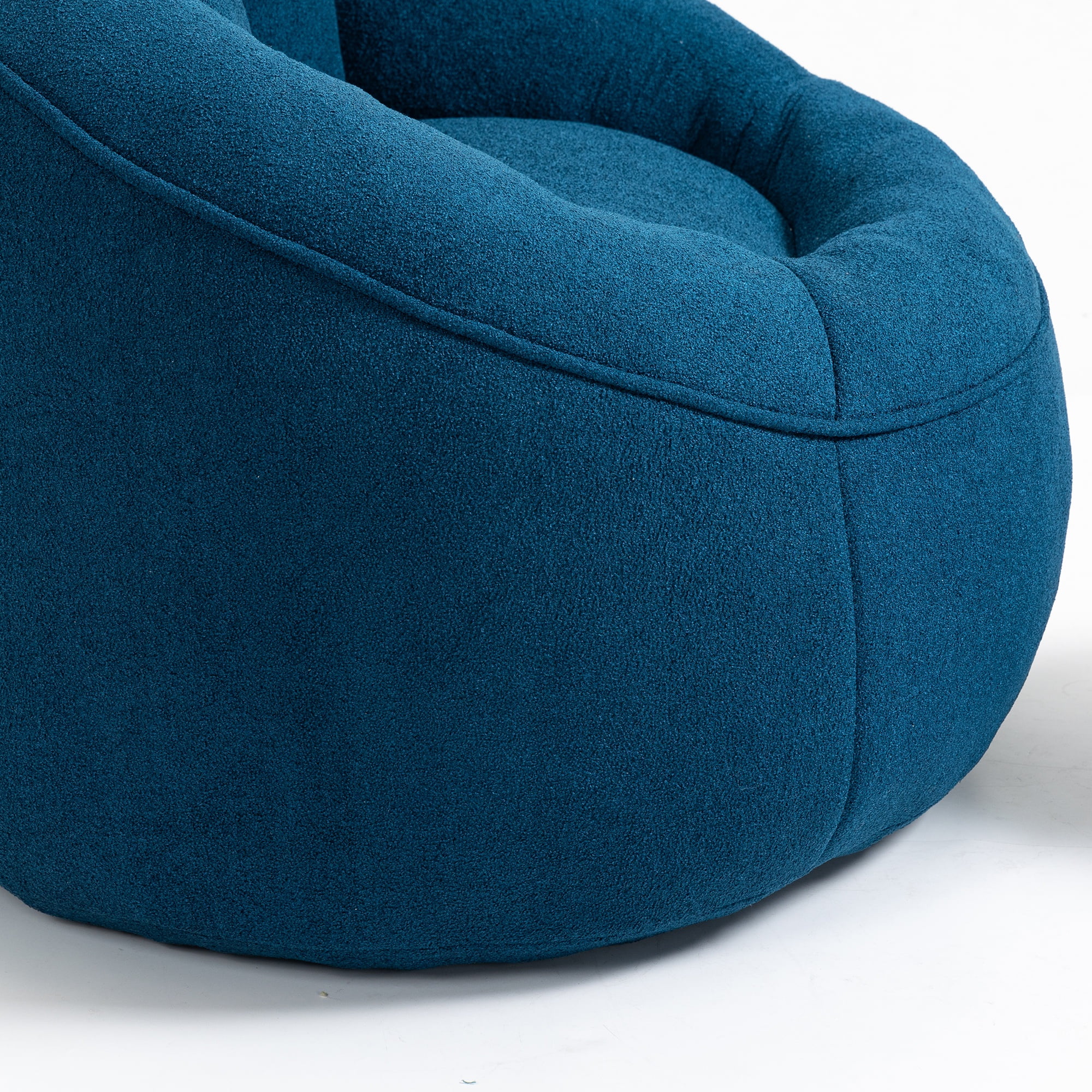 PORKISS Oversized Bean Bag Chair with Ottoman, Memory Foam Super Soft Lazy Couch for Adults Teens Kids, Microfiber Blue