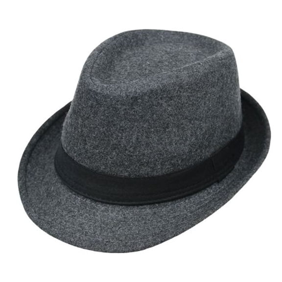 Men Women Unisex Vintage Wide Brim Fedora Hats Flat Top Solid Color Curved Trim