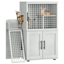 Yiwa 41.9" H Cat Litter Box Enclosure with Platform, Double Layer Cat Litter Furniture