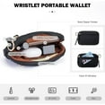 thumbnail image 4 of Fashion Nylon Wristlet Wallets, Dual Pouch Keychain Wristlet Wallet,  Small Wallet With Coin Pouch,ID Window For Travel ﻿, 4 of 5