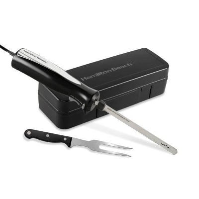 Electric Knife Carving Set Black - Turkey Carving Knife with Carving Fork, Dishwasher-Safe Parts