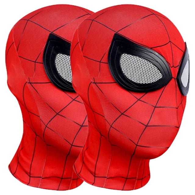 Mascarilla día de Muertos SpiderRed01 2Pzas 59cm Ø Poliéster Rojo Máscara Spiderman.