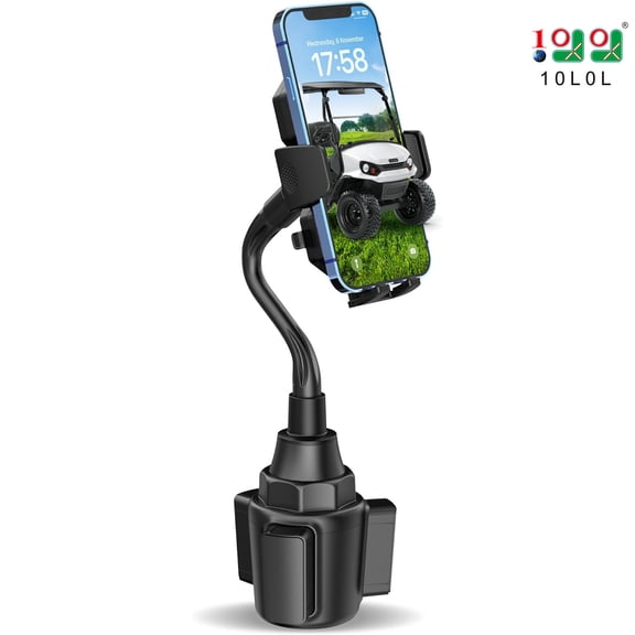 10L0L Golf Cart Cup Holder Mount Cell Phone Holder for Yamaha EZGO Club Car and Car, Truck, Golf Cart Accessories, Black