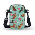 thumbnail image 2 of FUIALDOLG Lightweight Cell Phone Purse for Travel Daily Use, Polyester Double Deck Crossbody Bag, Dachshund & Floral Pattern, 2 of 10