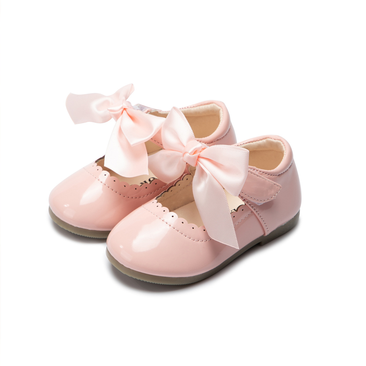 Hawee Dressup Silk Ribbon Princess PU Leather Dress Shoes (Toddler