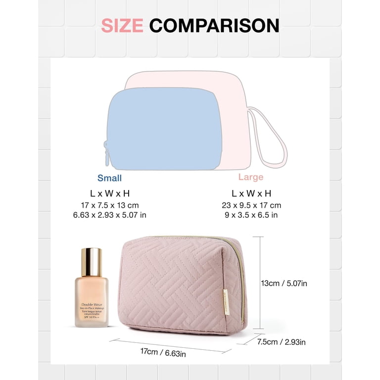 allintitle:small travel makeup bag under Relavel Small Bag, Makeup Bag, Cosmetic for Women, 2 Layer Makeup Organizer, Black Make Up Pouch Waterproof, Makeup Brush Holder, The stylish fringed zipper make it easy to use BAGSMART Cosmetic Bag for Women,
