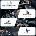 thumbnail image 6 of Handheld Car Vacuum Cleaner, 42000Pa Vacuum Cleaner and Air Duster, 120W High Power Hand Held Vacuum with LED Light and Multi-Nozzles for Car, Home, Office, Pet, 6 of 7