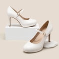 thumbnail image 5 of Pennysue Women's Pumps Closed Toe Mary Jane Pumps Round Toe Platform High Heel Dress Shoes, 5 of 11